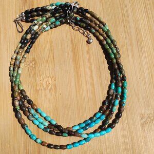 Jay King DTR mine finds Turquoise 4 strand necklace 925 Sterling Silver